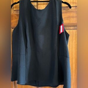 Spanx crepe black peplum tank, large. New with tags